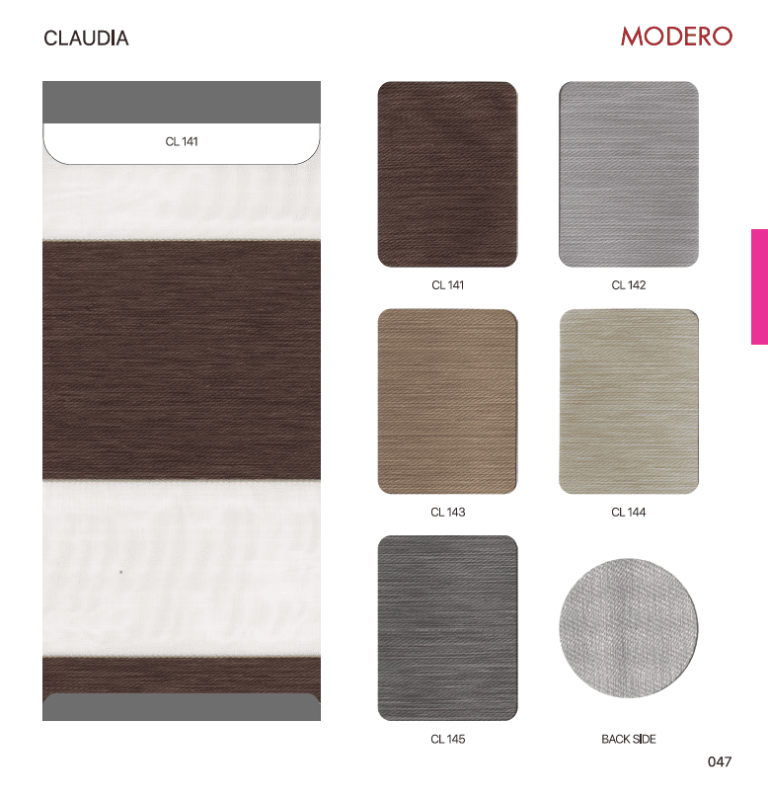 rèm cầu vồng modero mã claudia phòng ngủ bảng màu