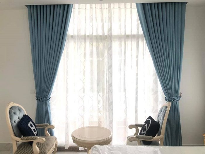 rèm cửa đẹp màu xanh