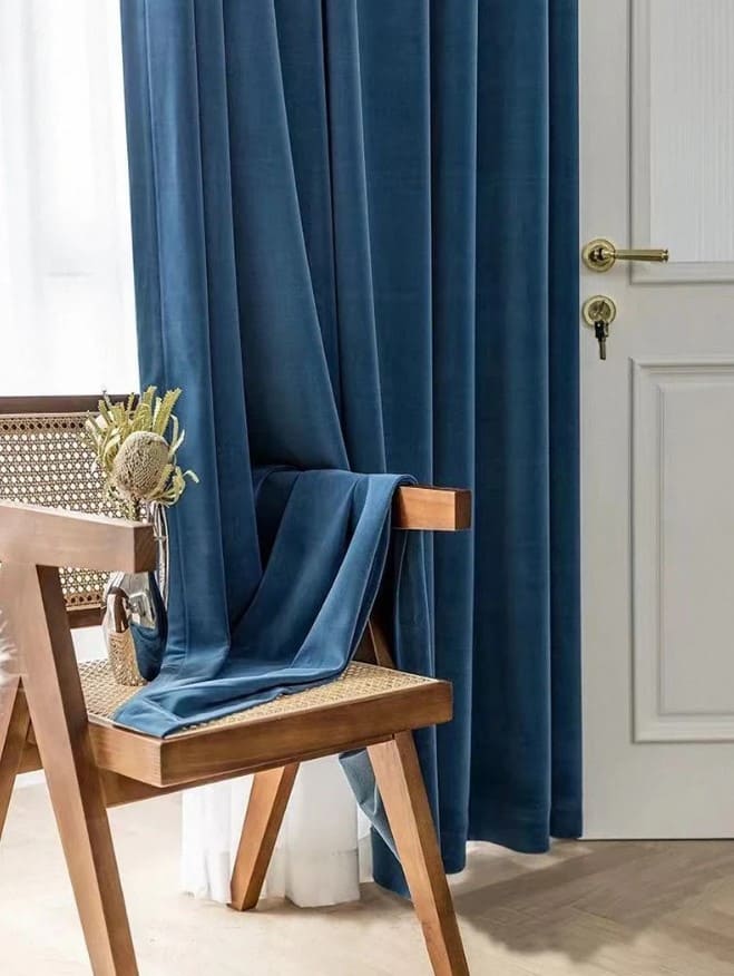 rèm cửa đẹp màu xanh