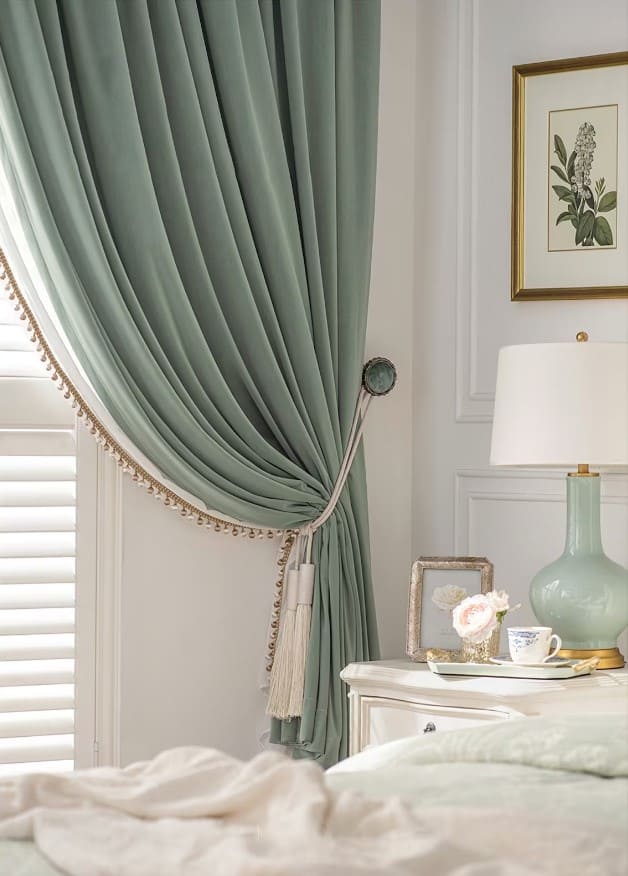 rèm cửa đẹp màu xanh