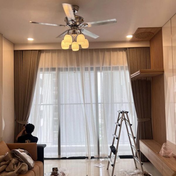 Lắp rèm cửa Hà Nội 4 du an lap rem vai 2 lop rem cau vong luoi an toan ban cong va cua so gian phoi thong minh Park Kiaya Ha Dong 9
