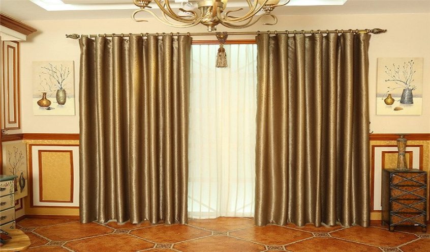 rèm màu vàng nâu