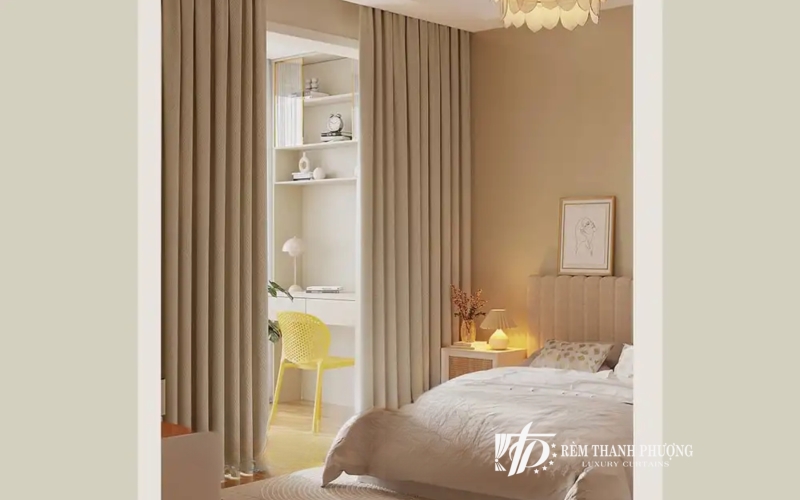 20 mẫu rèm cửa sổ phòng ngủ 2 lớp đẹp, sang trọng mà bạn không nên bỏ lỡ 8 Rèm cửa 2 lớp nâu cho phòng ngủ