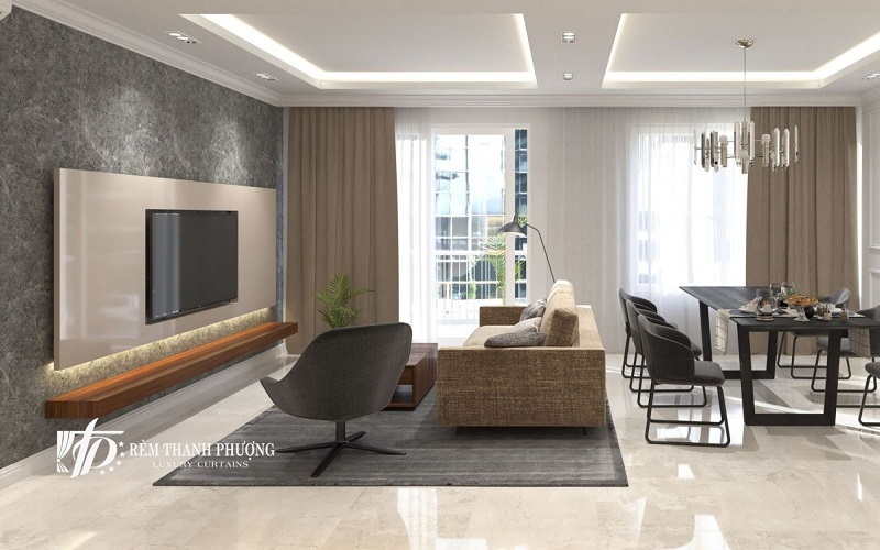 Chọn rèm cửa tạo sử đối lập với tường màu trắng  