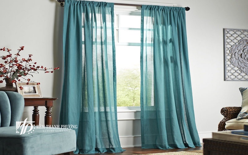 Một số màu rèm đẹp mắt dễ phối - Rèm màu xanh