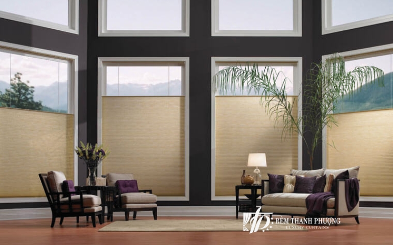 Tổng hợp 20 rèm cửa nhôm kính đẹp, giá tốt 6 Loại rèm cửa nên lắp đặt ở cửa nhôm kính - Rèm tổ ong