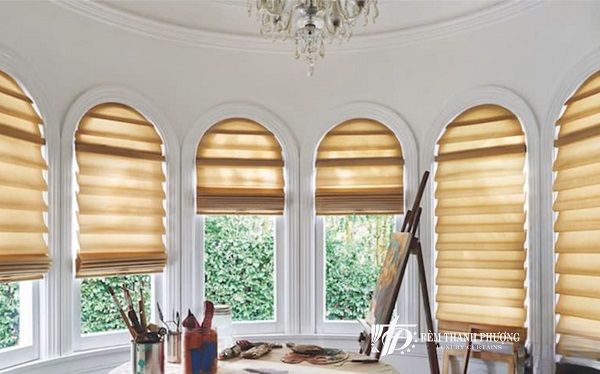 mẫu rèm cửa sổ vòm đẹp - rèm cầu vồng