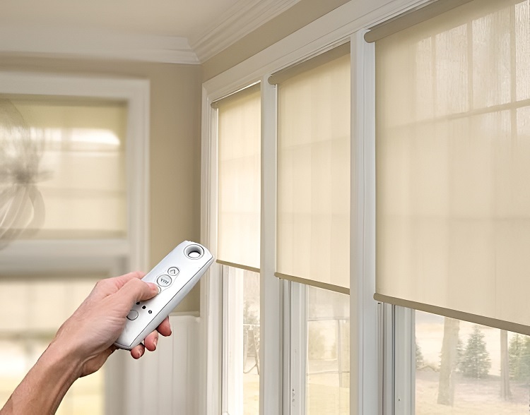 Mẫu rèm cuốn tự động lắp đặt tại văn phòng Hà Nội